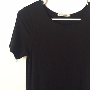 Black Dress with Fringe bottom derail